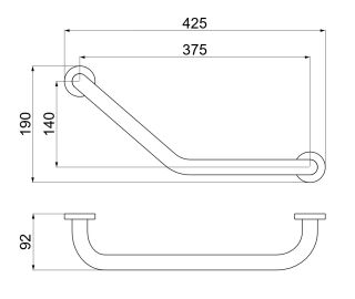 Поручень Aquatek AQ4997MB 43см чёрный матовый